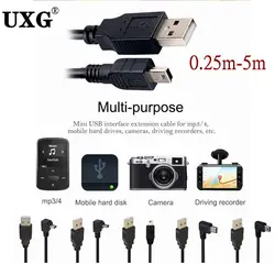 Cable Mini USB 5 pines a USB – Conector 90° Carga y Datos