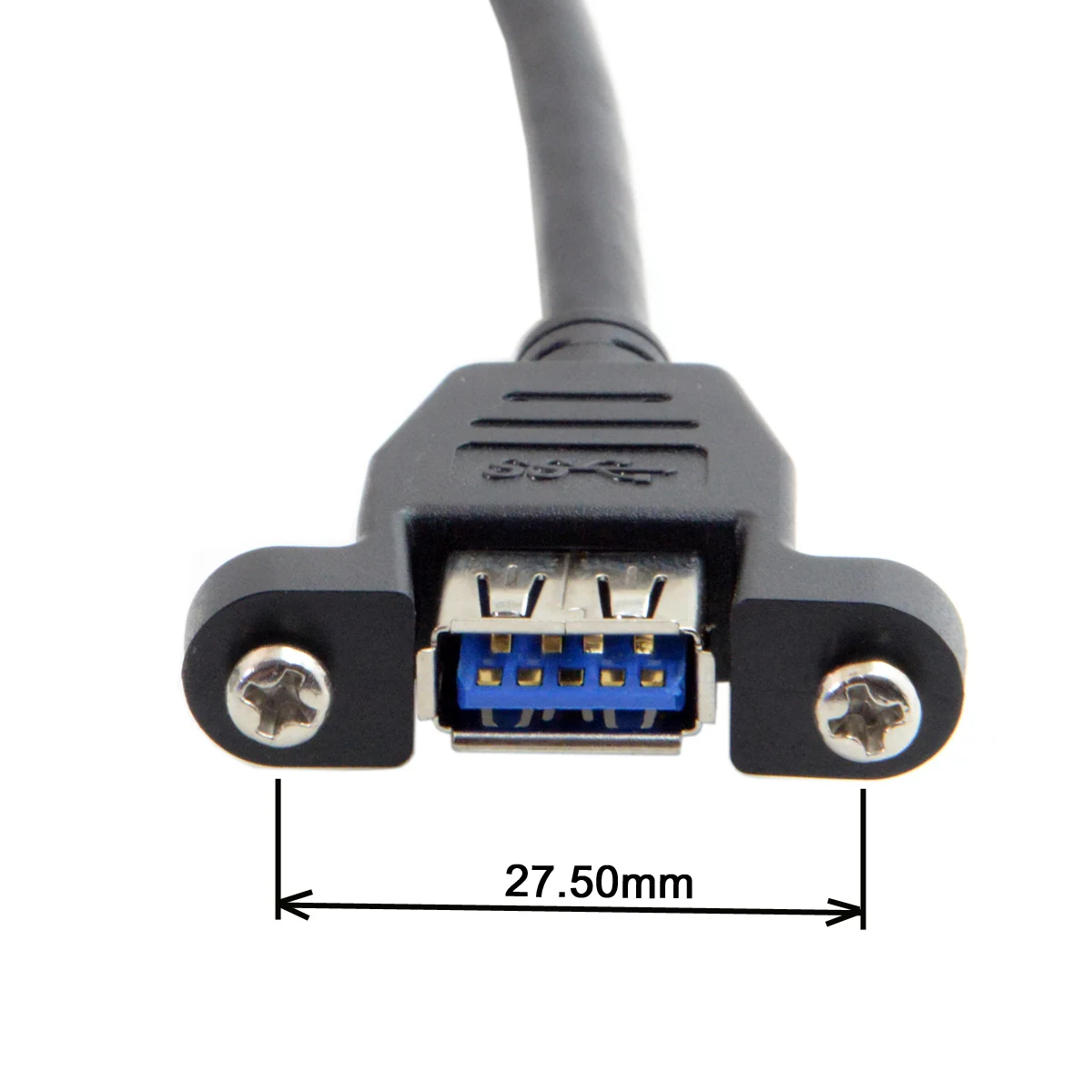Cable USB 3.0 Macho-Hembra con Tornillos Montaje Panel - imagen 4