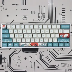 Teclas PBT XDA Coral Sea – Compatibles GH60 GK61 GK64 GK84 GK104