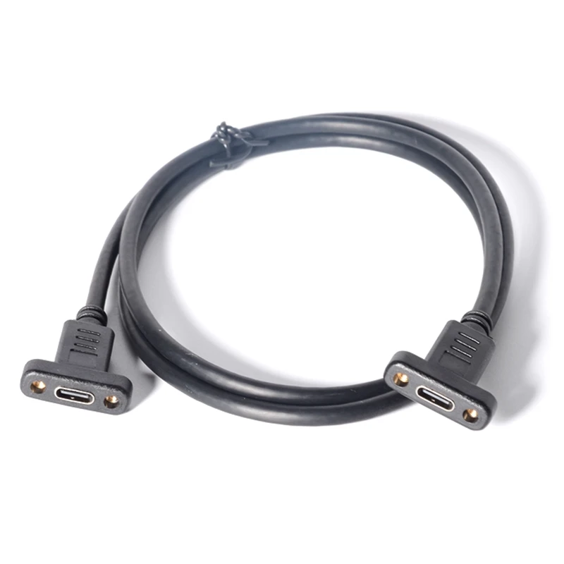 Bloqueo de un solo tornillo USB 3,1 tipo C macho hembra con orificio para tornillo de montaje en Panel Cable de extensión usb c de carga de datos - imagen 5