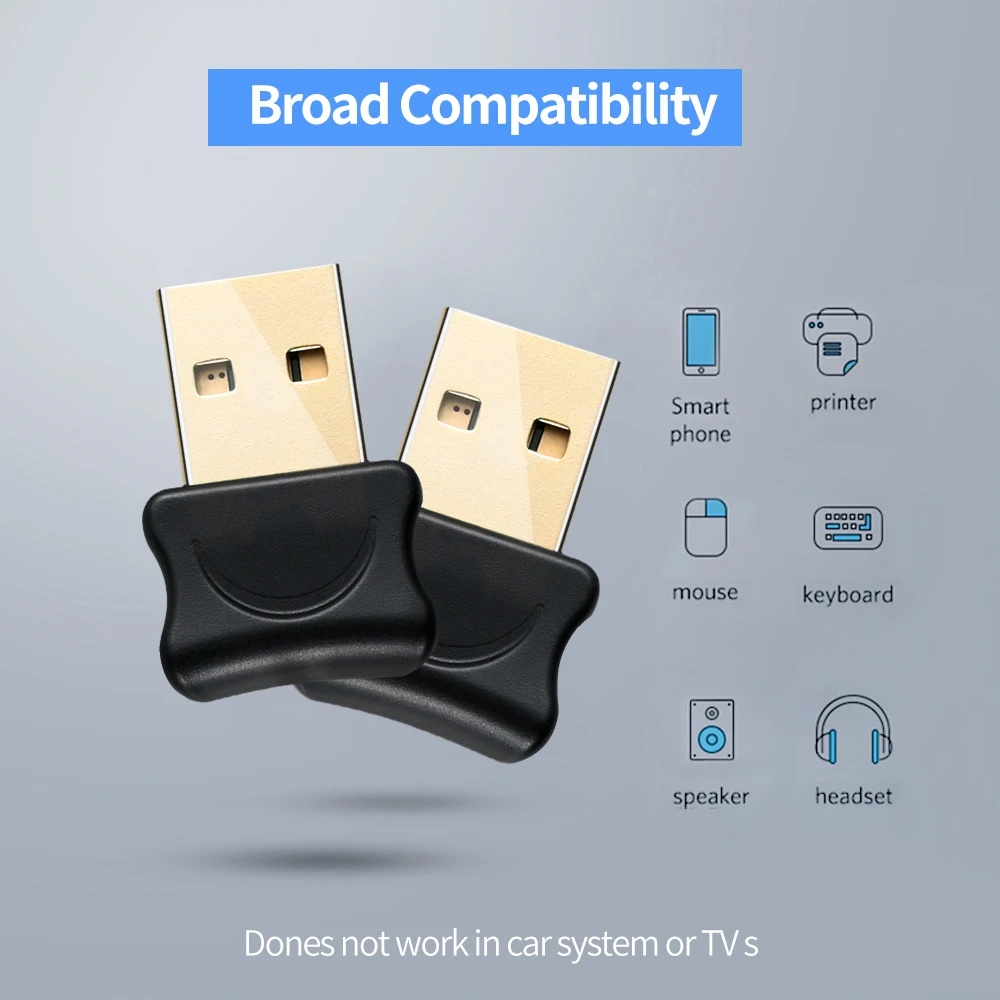 Adaptador compatible con Bluetooth 5,0, transmisor USB para Pc, receptor de ordenador, portátil, auricular, impresora de Audio, receptor Dongle de datos - imagen 3