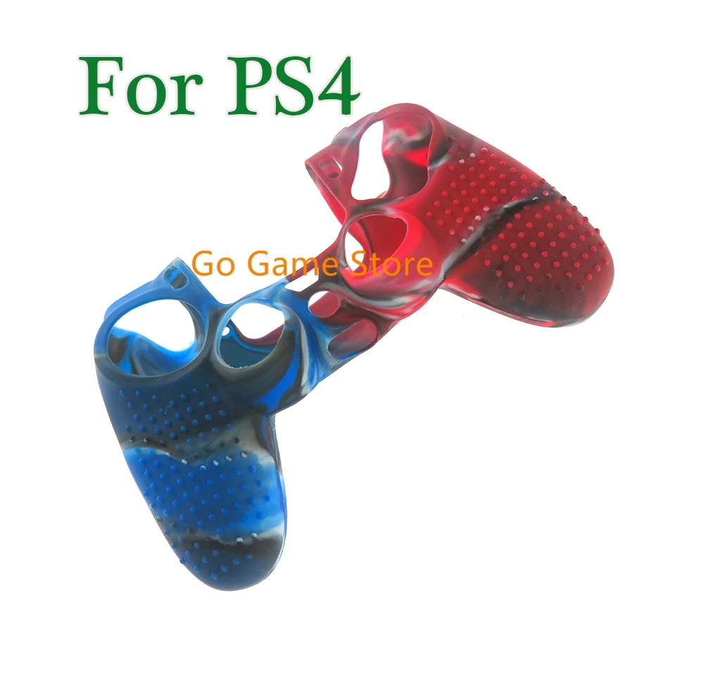 1 unidad para PS4 4 cubierta deslizante de punto de dos tonos para PS4 cubierta de funda de piel de goma de silicona antideslizante colorida