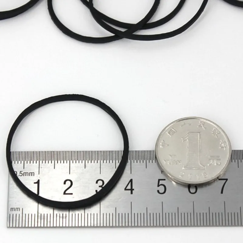 Banda de goma piezas para el pelo, gomas elásticas para el pelo, color negro, para oficina, escuela y hogar, 25x14mm/38x14mm, 1000 - imagen 4