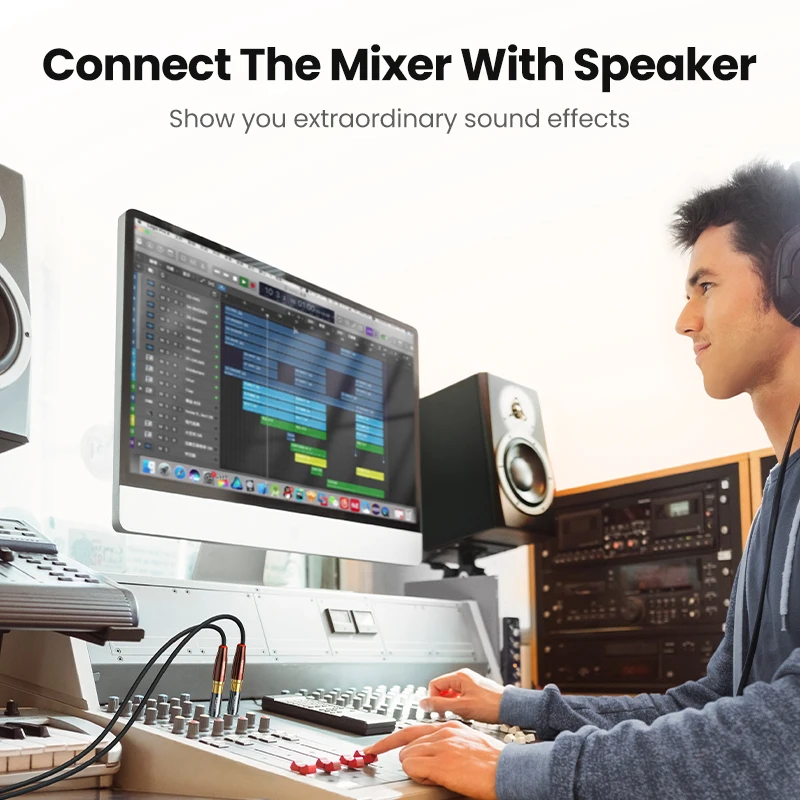 UGREEN-adaptador RCA a 6,5mm, 6,35mm, 1/4, cobre puro chapado en oro, 6,5mm, macho a RCA hembra a Jack, TS, Mono, conector de Audio - imagen 2