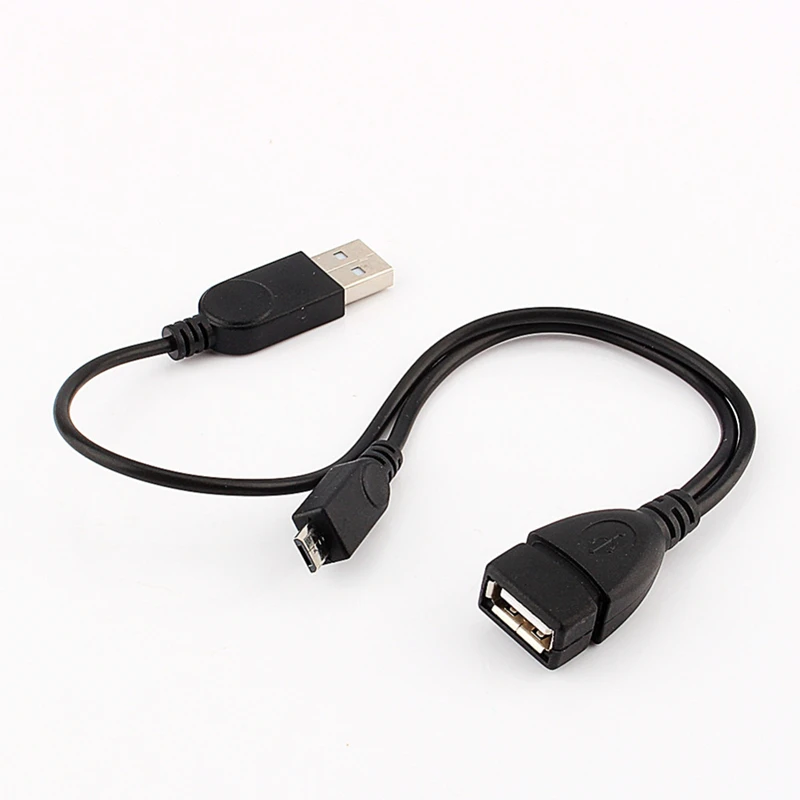 Cable OTG Micro USB 2,0 de 25cm, 5 pines, con fuente de alimentación externa USB para teléfono móvil, tableta, ordenador, disco duro móvil - imagen 4