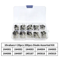 Kit Surtido Diodos Rectificadores Serie 1N4001-1N4007 con Caja