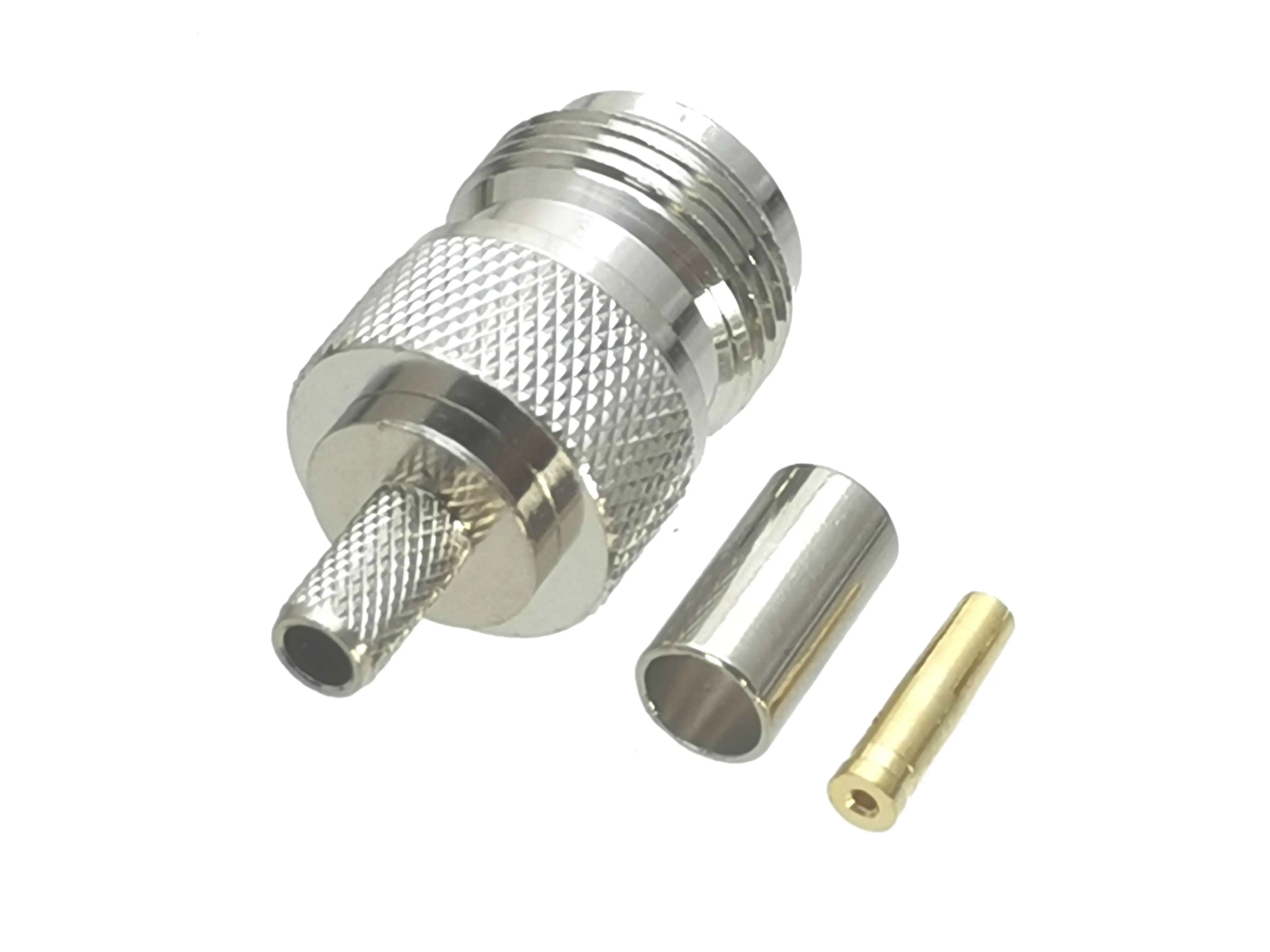 Conector N Hembra RF Coaxial Crimp para RG58 RG142 LMR195 - imagen 3