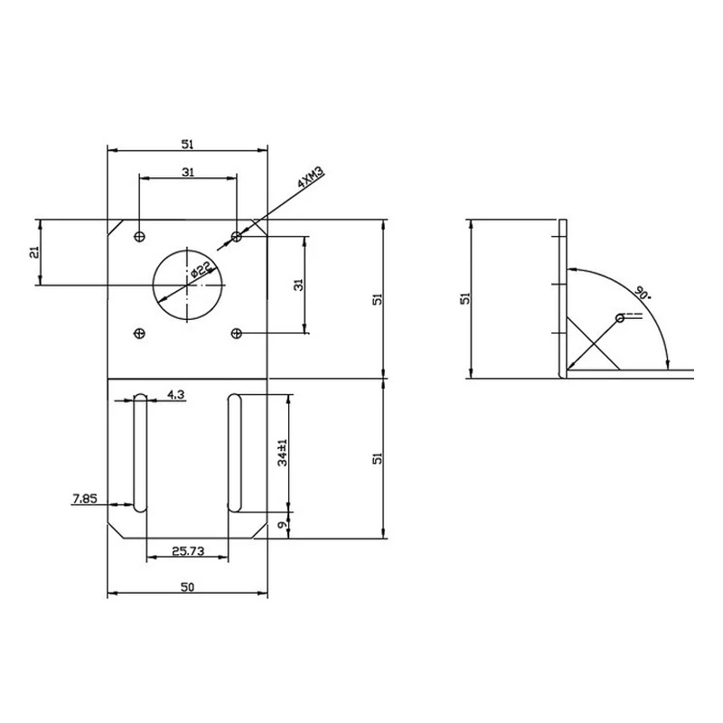 42 Stepper motor bracket