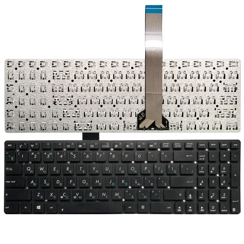 Teclado de ordenador portátil ruso para ASUS K55, K55A, K55V, K55VJ, K55VM, K55VD, K55VJ, K55VS, K55XI, K55DE, K55DR, 0KNB0-6121RU00, NSK-WA001, negro