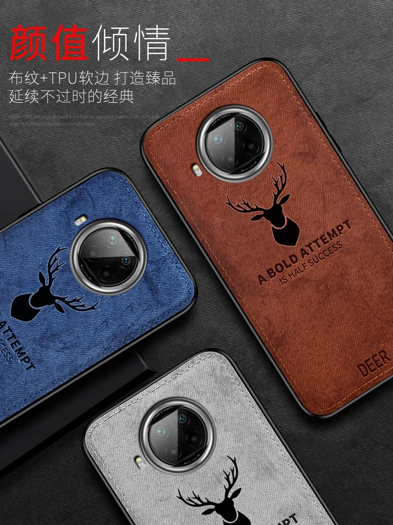 Étui de luxe en silicone souple et en tissu dur pour Xiaomi Redmi Note 9T 5G, housse de protection arrière mince avec motif cerf - imagen 2