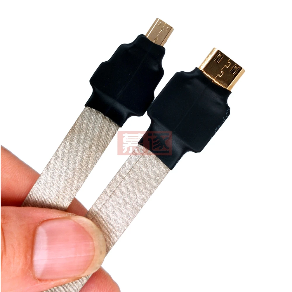 Mini HDMI-kompatibel zu Micro HD Kabel 1080p 3D adaptador de alta velocidad Gold Überzogen Stecker Tekst kamera monitor projektor noteboo