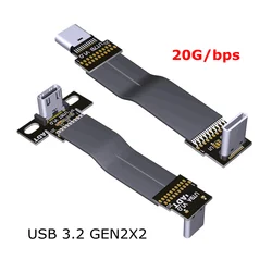Cable Extensión USB-C Flexible 90° Alta Velocidad 20 Gbps