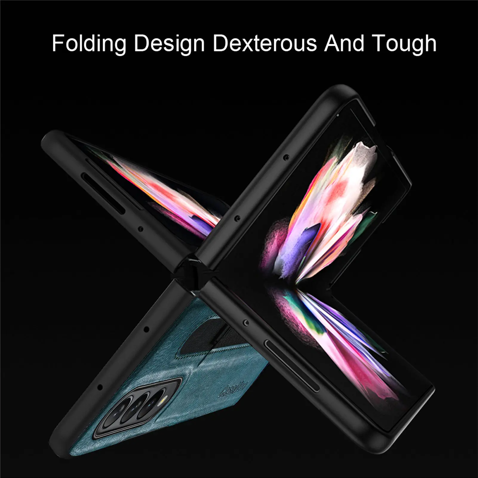 Étui porte-stylo en cuir PU + PC pour Samsung Galaxy Z, pliable 3, 5G, avec fente pour stylo, étui de luxe Anti-coup pour Logo Fold3 F9260 - imagen 4