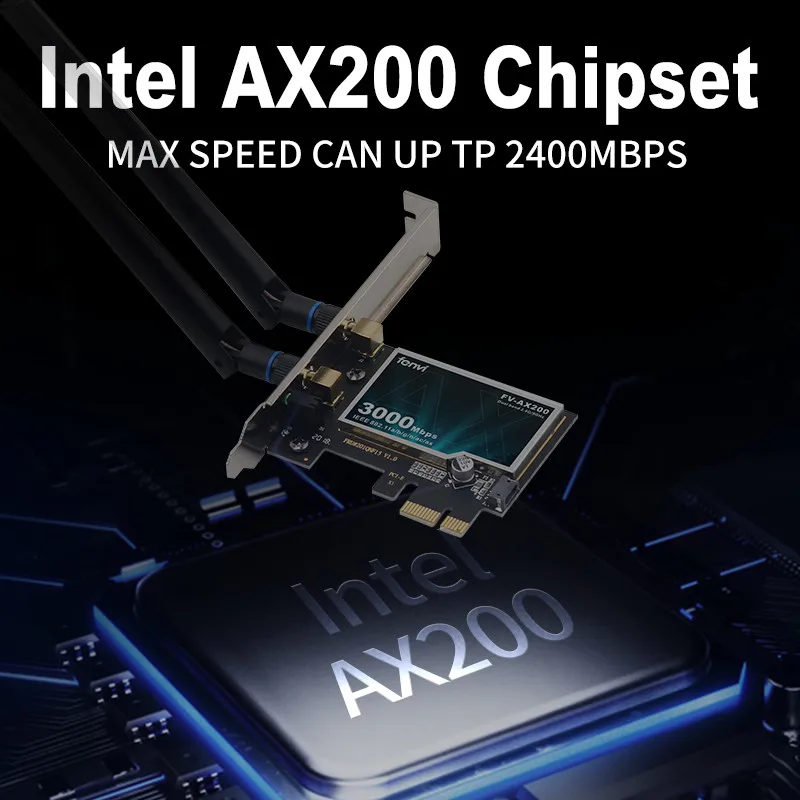 Tarjeta WiFi 6 AX200 PCIe - 2974Mbps, BT 5.2, 2.4/5 GHz Windows 10 - imagen 2