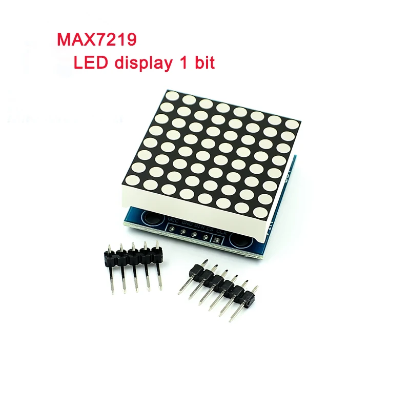 Módulo de matriz LED MAX7219, controlador de microcontrolador 7219, pantalla de 1 bit, 8x8, cátodo común de 5V, rojo/azul/verde con cabezal de 3 pines, 1 unidad - imagen 2