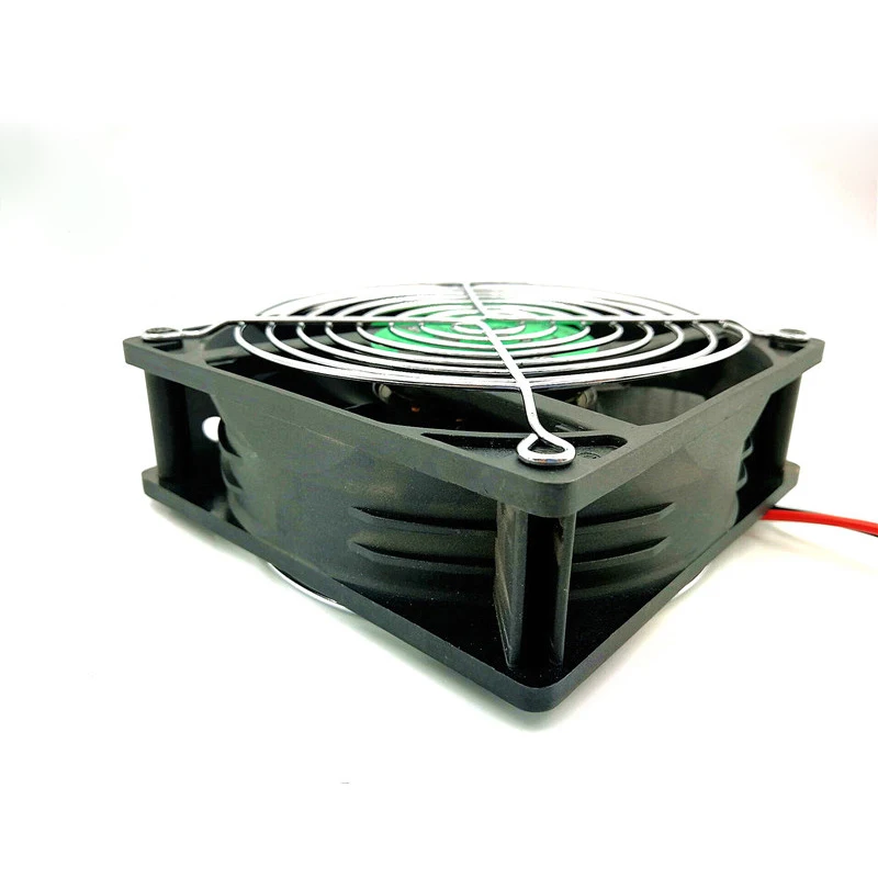 Ventilador de CA 12038 con cubierta de malla, máquina de soldadura eléctrica con rodamiento de bolas de 220V, 12cm, ventilador de refrigeración de red Dual - imagen 2