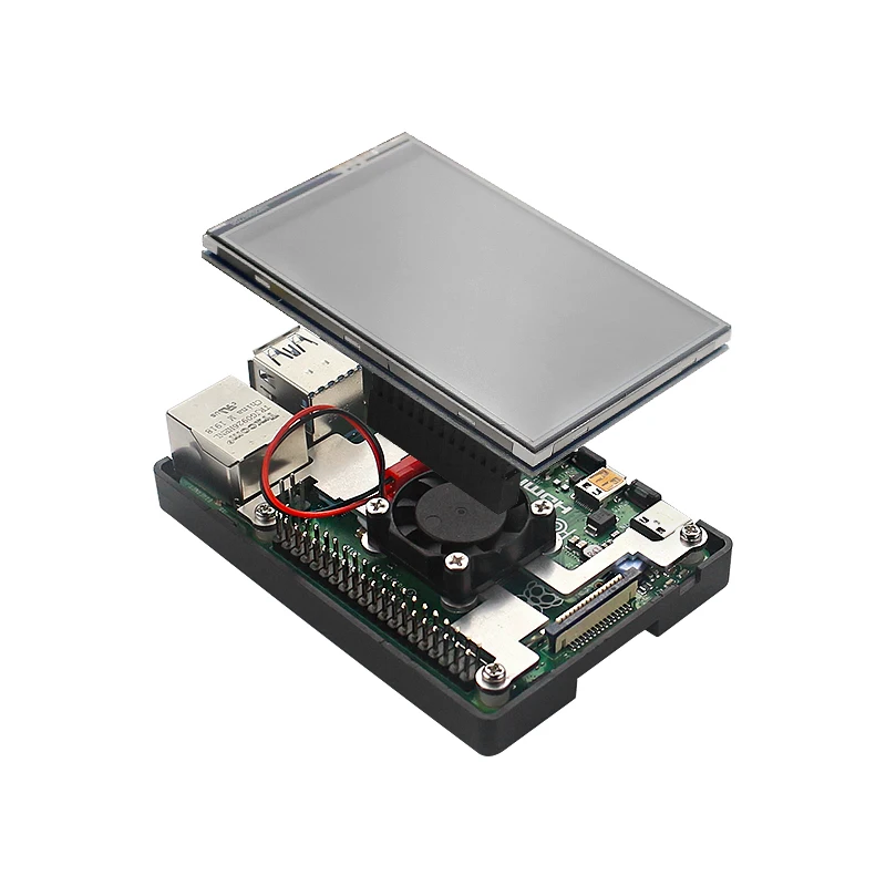 Raspberry Pi 3,5 pantalla táctil 480*320 pantalla LCD TFT ventilador de refrigeración de caja de Metal ABS opcional para Raspberry Pi 4 modelo B o 3B + 3B - imagen 5