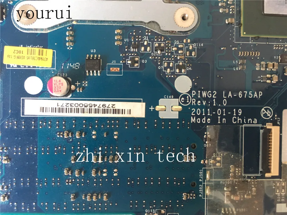 Yourui alta calidad para Lenovo G570 placa base de computadora portátil DDR3 PIWG2 LA-675AP prueba de 100% ok