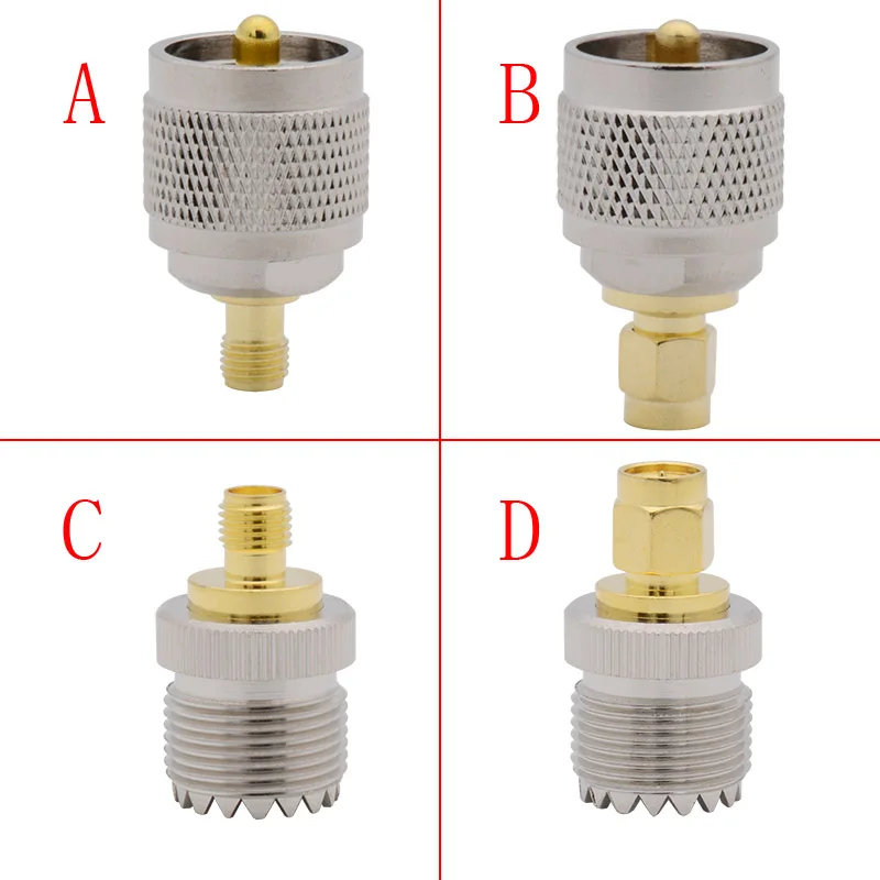 Adaptador piezas UHF a SMA, conector Coaxial macho hembra SMA a UHF PL259 SO239 PL-259 SO-239 RF de latón recto, 1 unidad - imagen 3