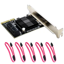 Tarjeta PCIe SATA JMB585 – 5 Puertos con Disipador para SSD/HDD Gen3