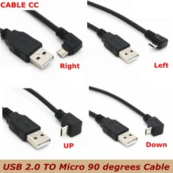 Cable Micro USB macho a conector 90 grados para tablet