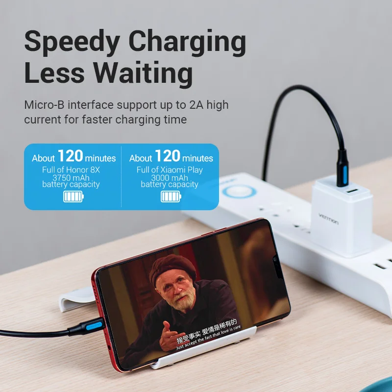 Cable Vention USB‑C a MicroUSB – Adaptador Rápido OTG - imagen 2