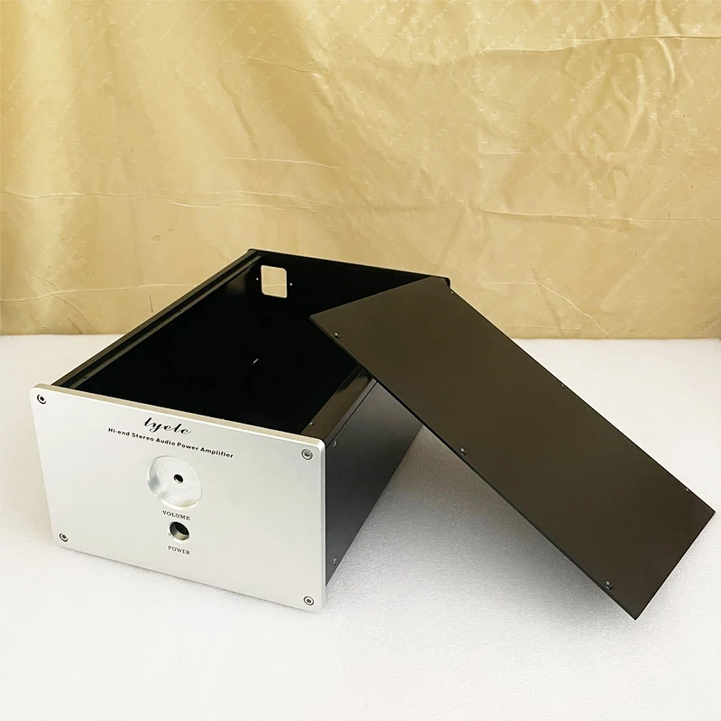 200*120*309MM X2012 todo en aluminio amplificador de potencia chasis caja DIY casa caja de amplificador de potencia HiFi carcasa frontal - imagen 3