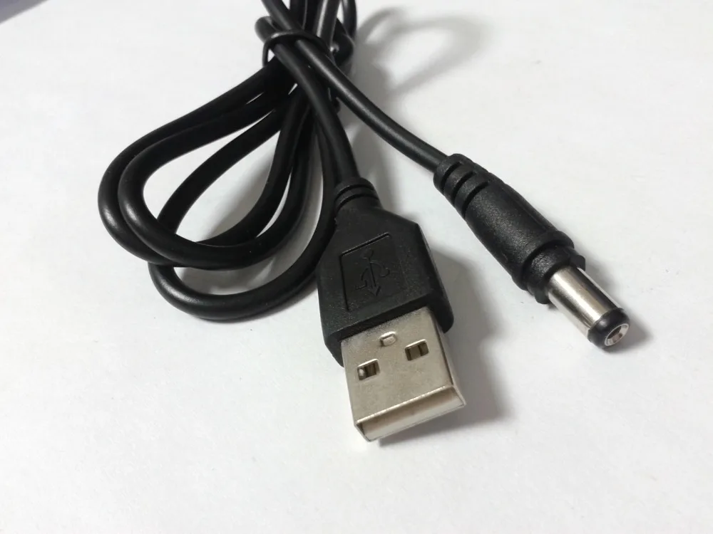 Cable USB 2,0 A, Conector de barril de 5,5mm A 2,1mm, cargador de corriente CC, 40 Uds., 80cm, nuevo