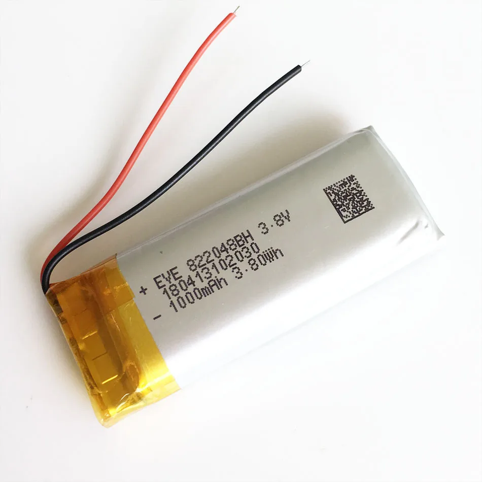 Batería recargable LiPo de polímero de litio de 3,7 V 1000 mAh 822048   Para Mp3 GPS PSP Vedio Game 8*22*48mm banda inteligente - imagen 2