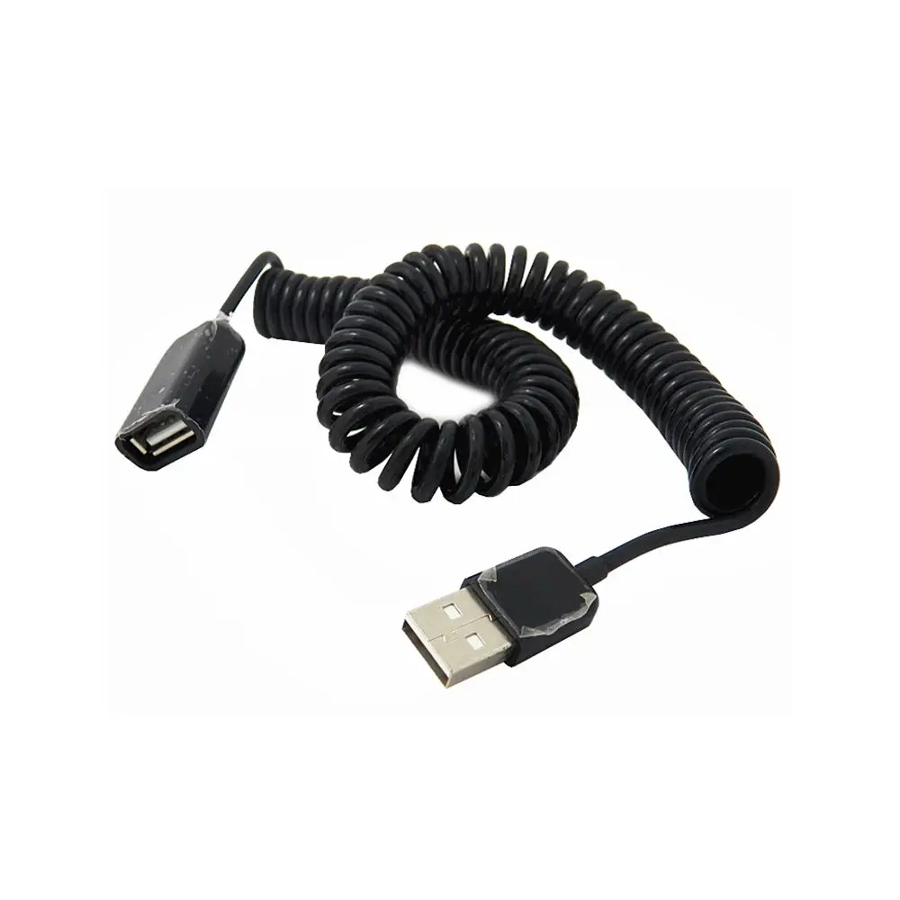 Cable de extensión del cargador de sincronización de datos USB 2,0 macho a hembra con resorte de 3M/1M/10 pies