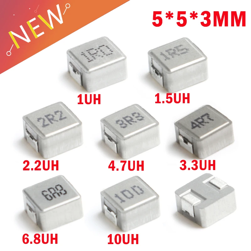 Inductores de potencia SMD 0530, 10 piezas, 0530, 1UH, 2.2UH, 3.3UH, 4.7UH, 6.8UH, 10UH, Inductor de Chip 100, 5x5x3, 1R0, 2R2, 3R3, 4R7, 6R8, 5x5x3