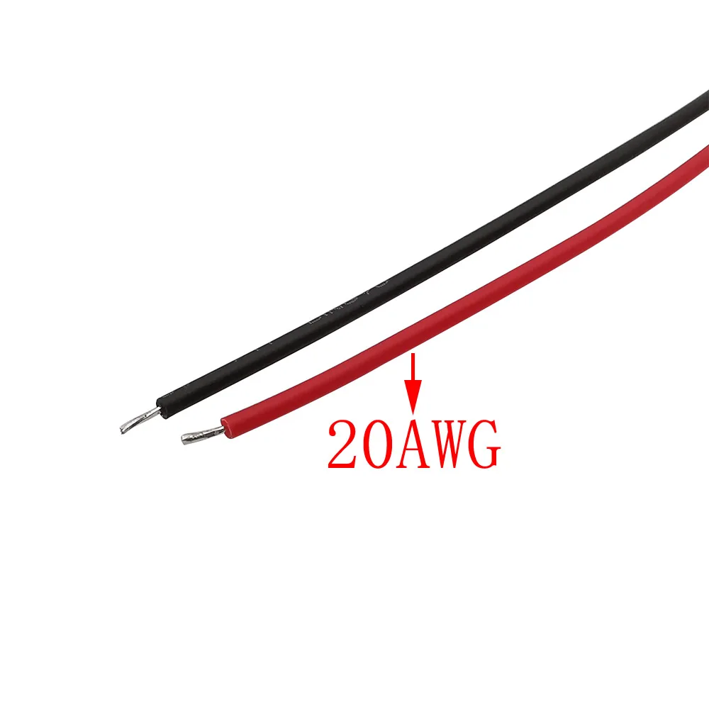 5 unids/lote 5,5x2,1mm conector de alimentación CC hembra conector de montaje en Panel roscado con Cable electrónico de 10/15/20CM 20AWG - imagen 3