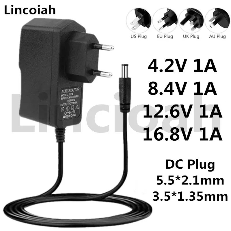 Cargador 4,2 V 8,4 V 12,6 V 16,8 V 1A 2A 2000ma AC/DC adaptador fuente de alimentación 110-220V para 1S 2S 3S 4S 18650 Li-ion batería de litio - imagen 2