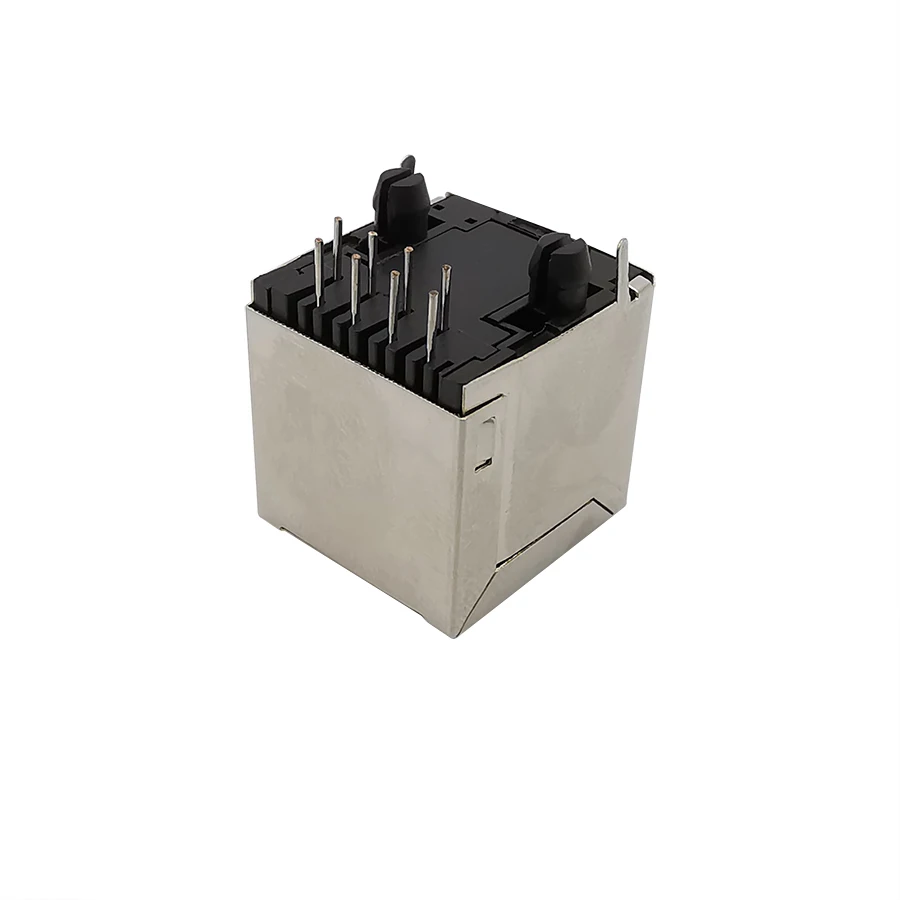 Conector de Cable de red Ethernet RJ45 8P8C, conector hembra de carcasa de Metal, interfaz de placa de montaje PCB, RJ-45 de 8 pines - imagen 2