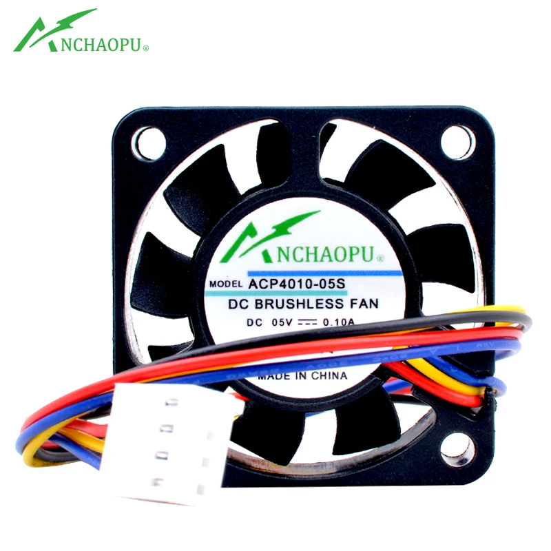 ANCHAOPU 4cm 40mm ventilador 40x40x10mm DC5V 0.10A 4 líneas 4pin PWM control de velocidad ventilador de refrigeración para Raspberry Pi en mini estuche