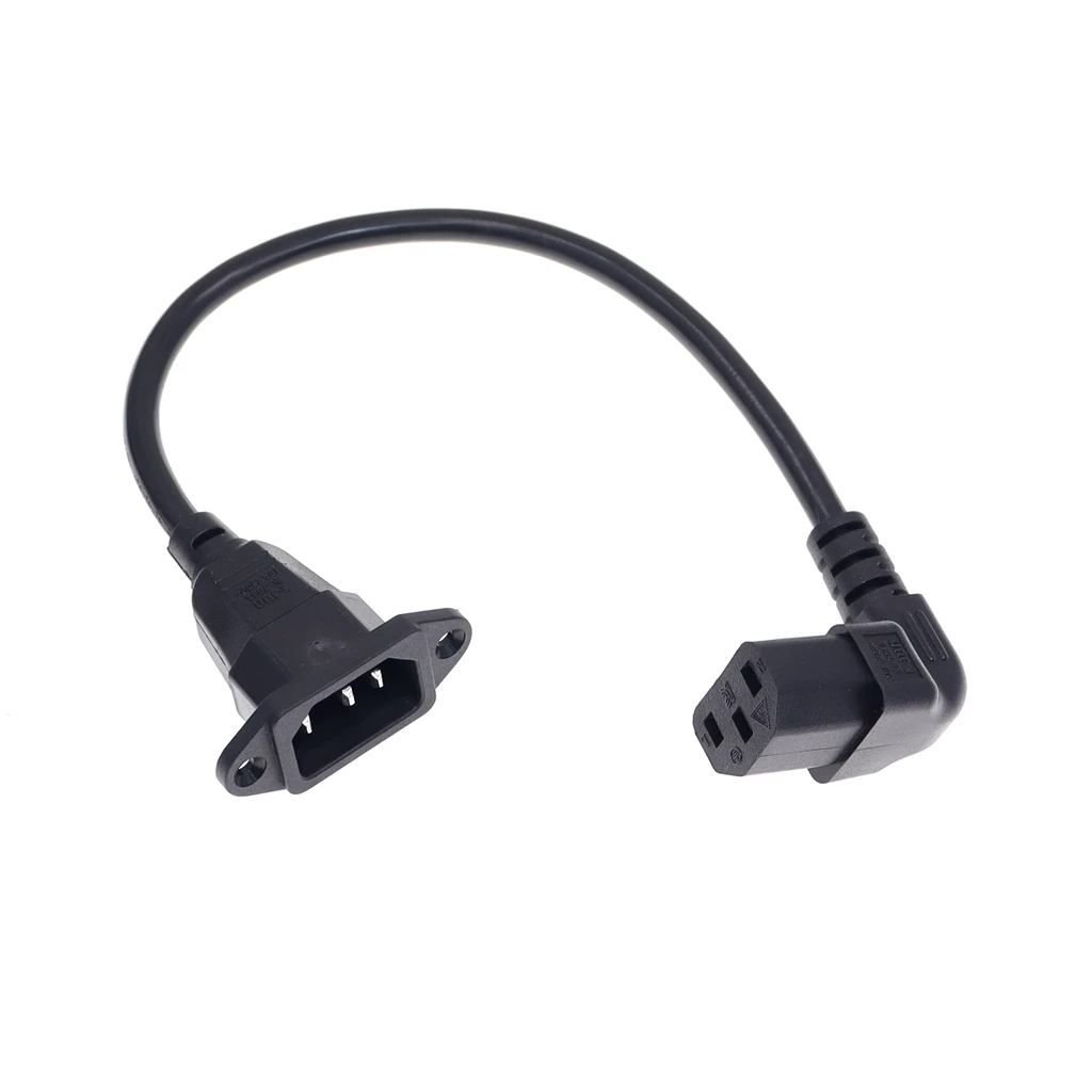 Cable de extensión adaptador de agujeros de tornillo, 90 grados, C13 a C14, 30cm/1 pie, IEC320, C14 a C13, cable de alimentación de CA en ángulo arriba/abajo - imagen 3
