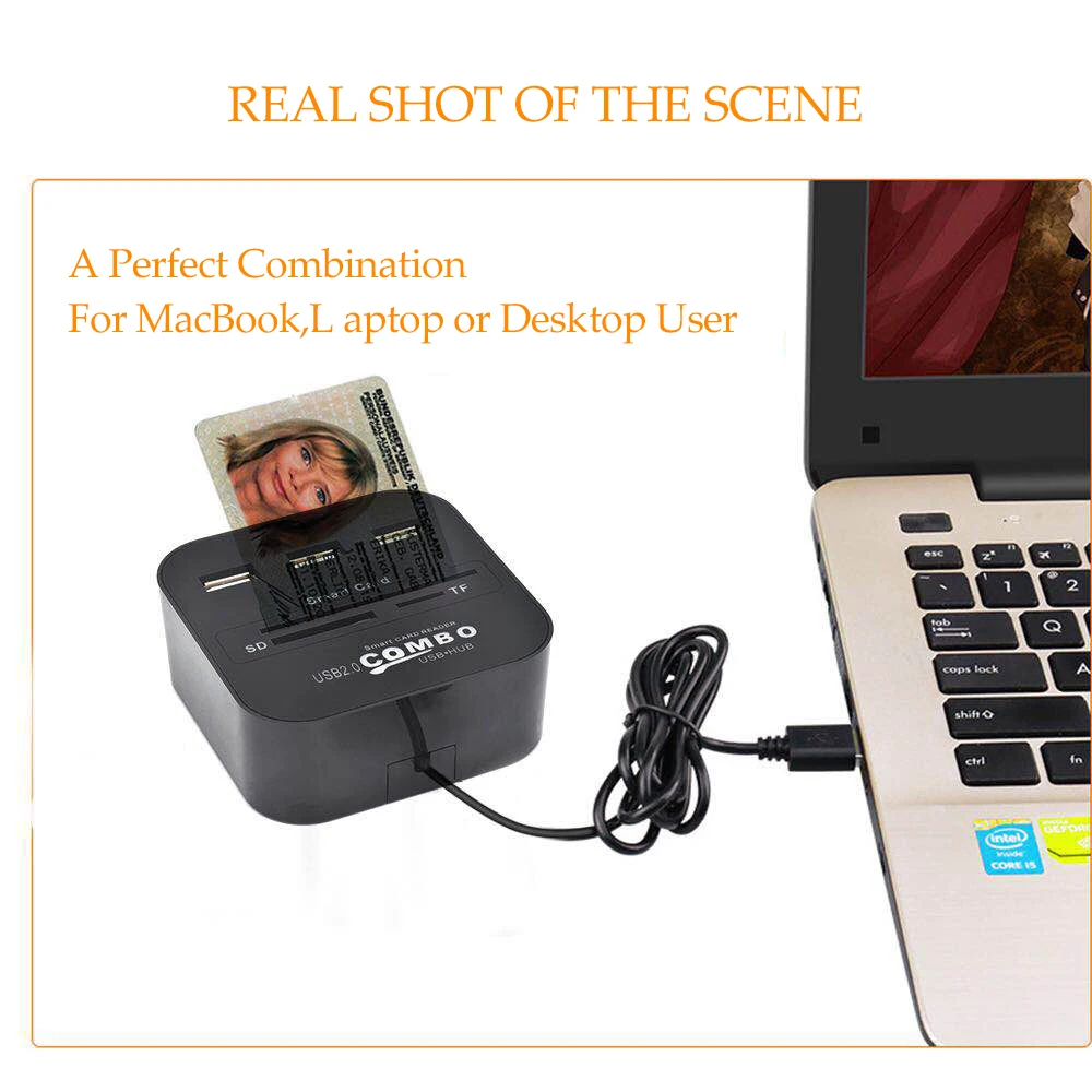 UTHAI X03 todo en 1 USB SIM lector de tarjetas inteligentes tarjeta bancaria IC/ID EMV SD TF 3USB Hub MMC USB-CCID ISO 7816 CACDNI EATM IC SIM SD TF - imagen 2