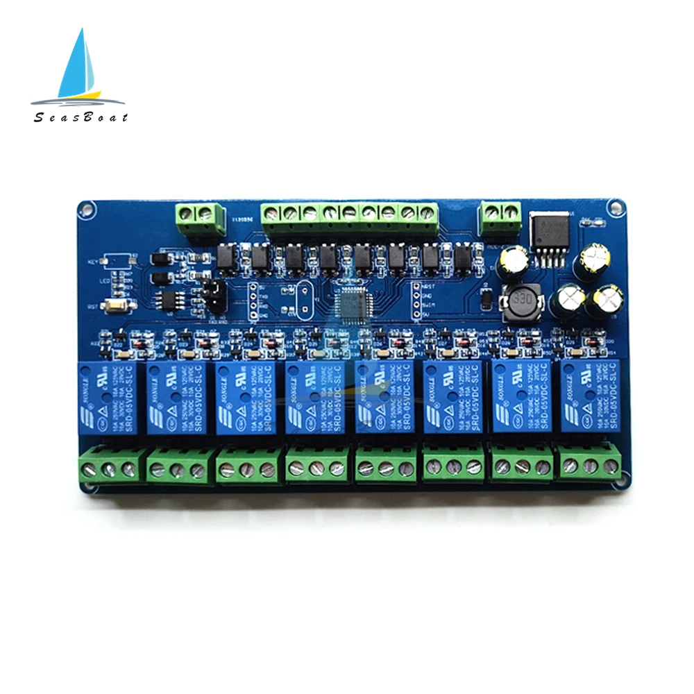 Modbus-Módulo de relé RTU de 8 canales, interruptor de Comunicación RS485 TTL, salida de relé de 8 vías para Control de potencia Arduino, CC de 7 -30V - imagen 5