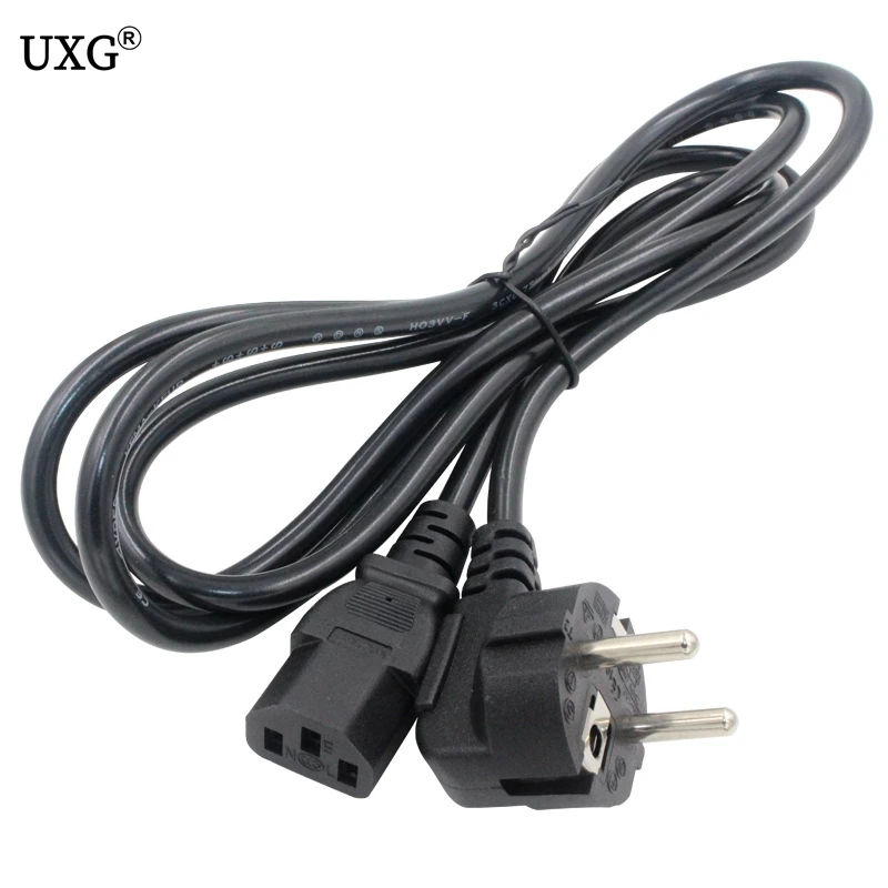 Cables de línea de alimentación redondos IEC320 C13 a europeos de 2 pines, Cable corto de alimentación Schuko CEE7/7 IEC320 C14 VDE Cable de alimentación 1,2 m 1,8 m 30cm - imagen 3