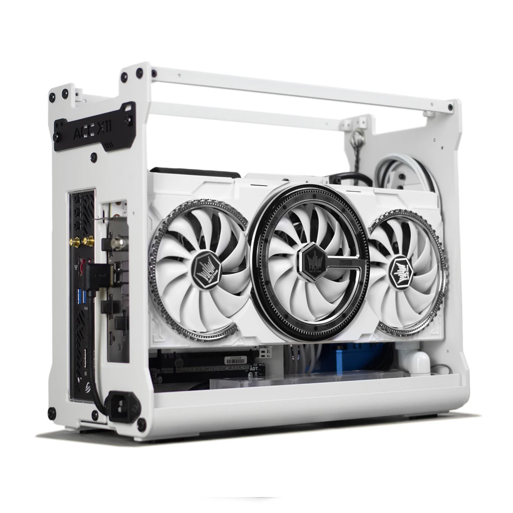 ACC X11 ITX A4 MINI caja de computadora para jugadores, soporte de refrigeración líquida personalizada, gabinete pequeño, pantalla de soporte, negro, 23*157*262MM - imagen 4