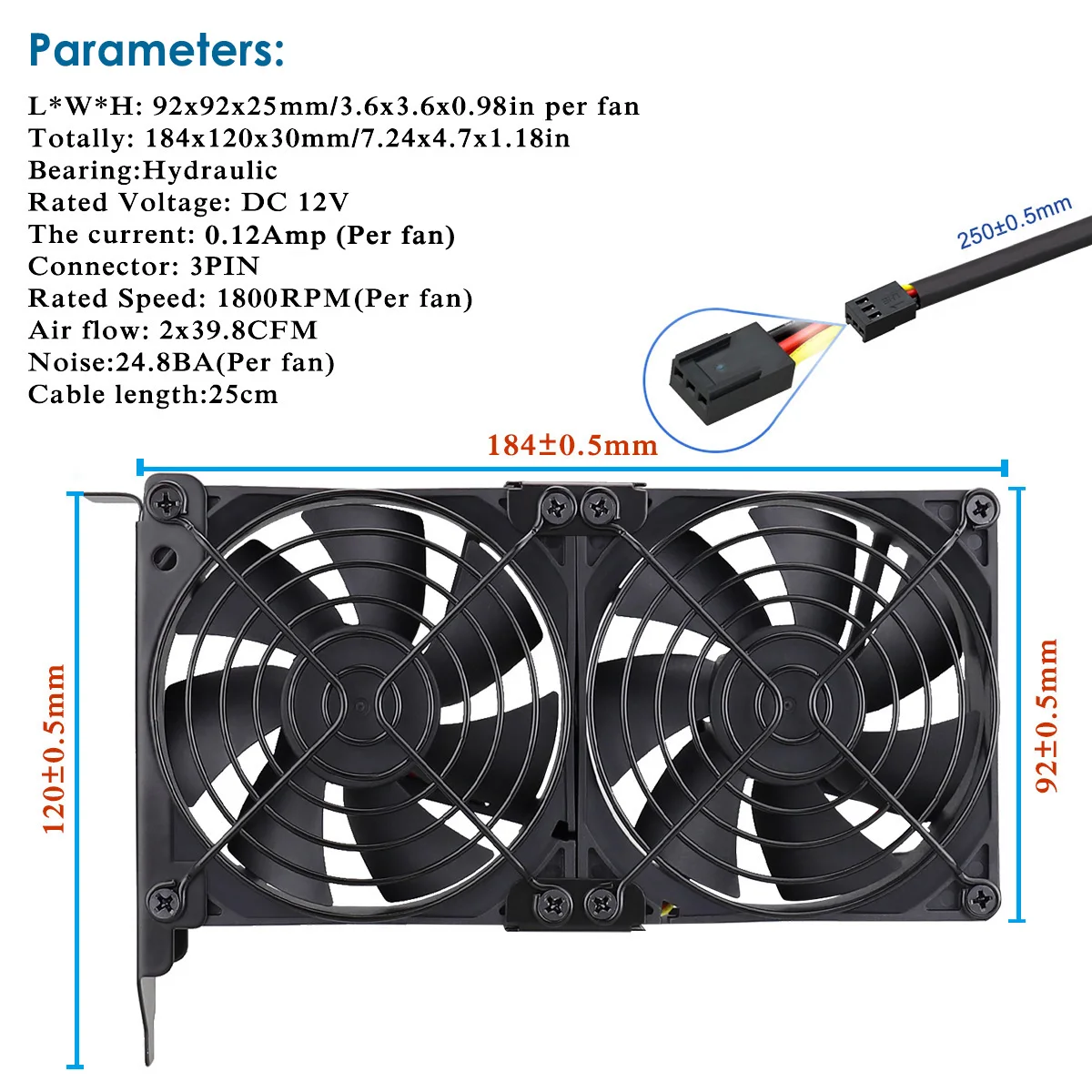 Hydraul 9CM Dual Fan