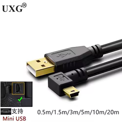 Cable USB a Mini USB en L de 90° para cámara DSLR