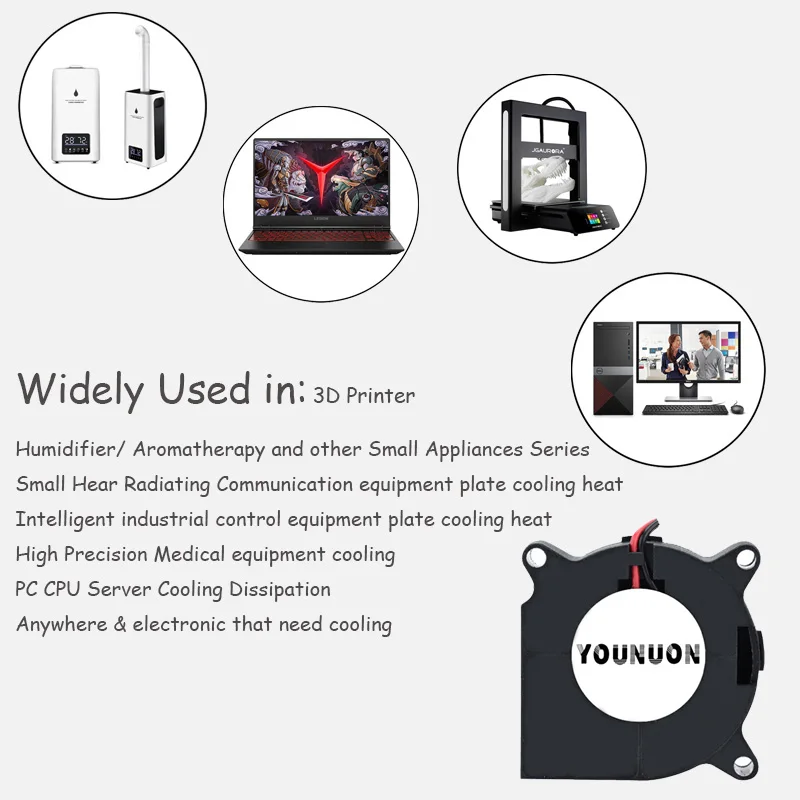 2 unids/lote YOUNUON DC 5V 12V 24V 40mm 40mm x 40mm x 20mm doble rodamiento de bolas ventilador de refrigeración de impresora 3D 4cm 4020 Turbo ventilador enfriador - imagen 5