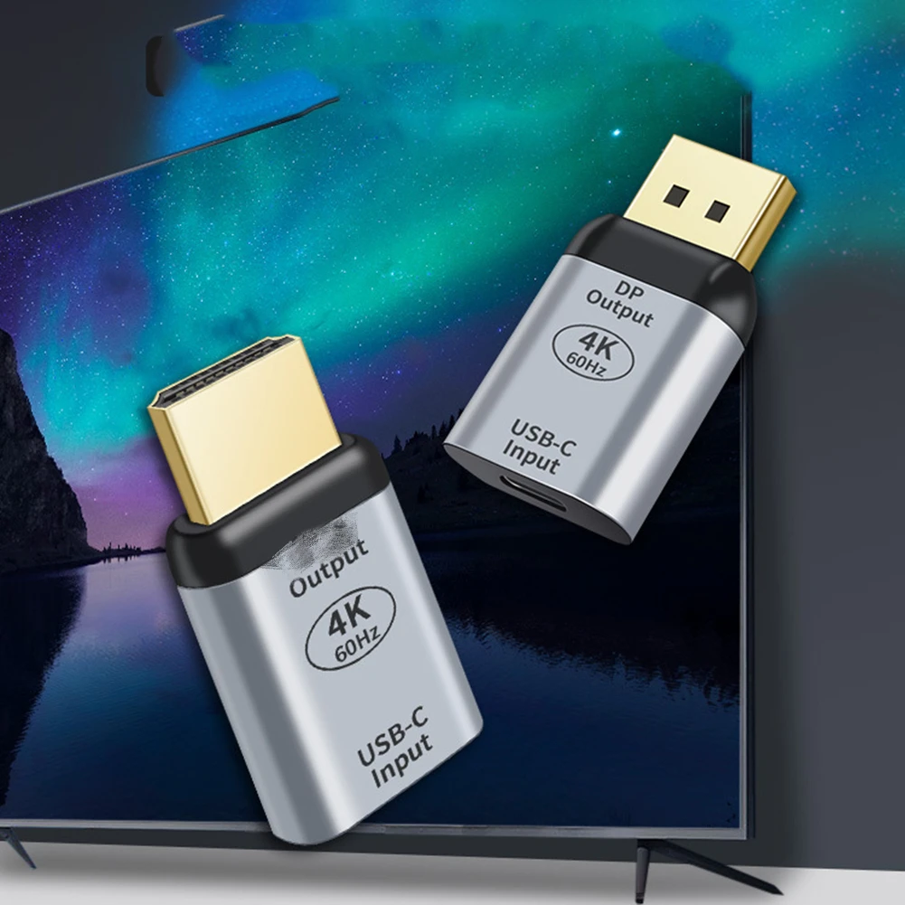 Adaptador USB tipo C hembra a HDMI, convertidor DisplayPort DP macho 4K 60Hz para ordenador portátil, teléfono y USB-C