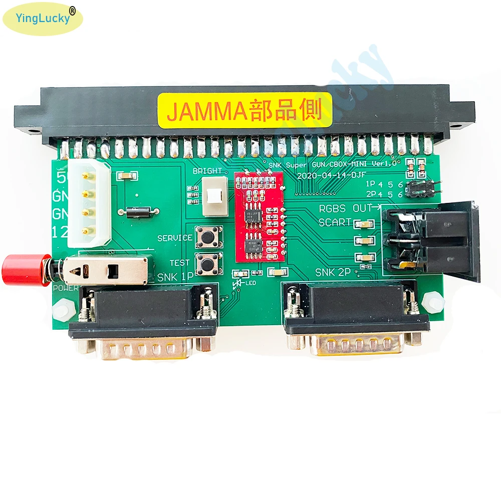 Placa base SNK JAMMA de 28 pines con fuente de alimentación de 12V 5A, SuperGun de vídeo NEOGEO/CBOX mini SNK/DB15, interfaz de gamepad RGBS/SCART - imagen 3