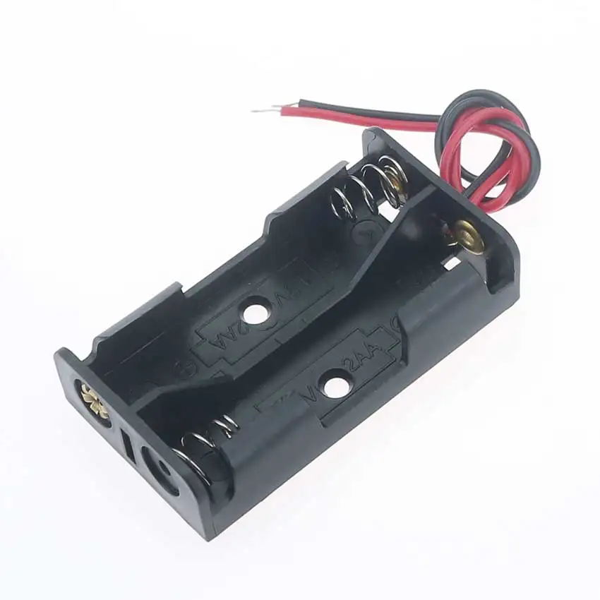 Cltgxdd-caja de almacenamiento de baterías de plástico AA 14500, 1, 2, 3, 4, 5, 6 ranuras, 1,5 V, soporte para baterías DIY, Clip de resorte con Pin de plomo de alambre - imagen 3