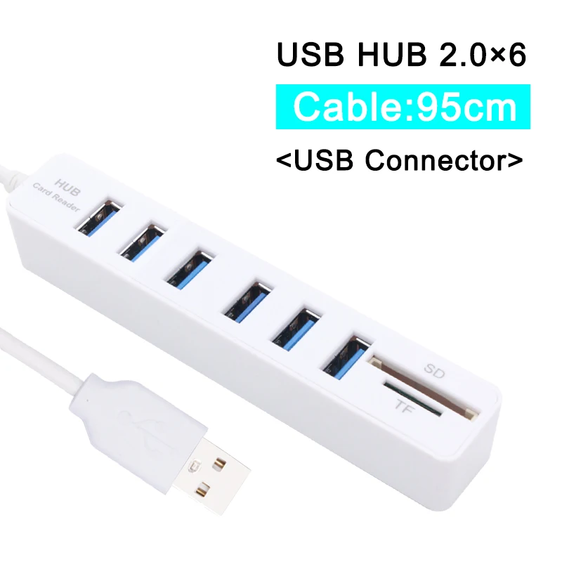 2.0 USB 6 port white