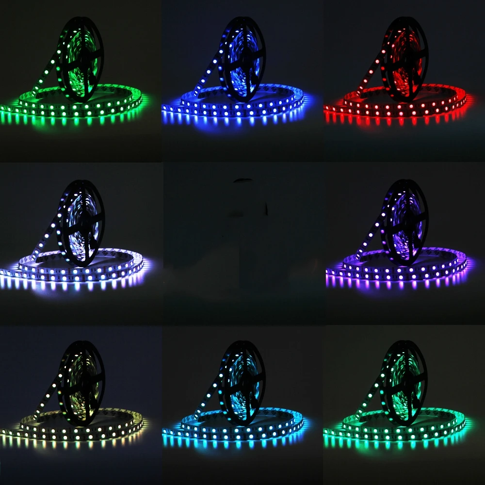 Tira de luces LED RGB para retroiluminación de TV, 5V, 12V, 24 V, resistente al agua, SMD 5050, 5M, Blanco cálido, 5, 12, 24 V, para habitación y dormitorio - imagen 5