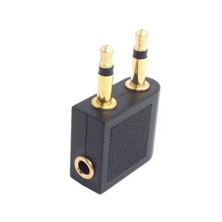 1 stücke 3,5mm pro línea aérea Flugzeug goldene überzogene kopfhörer jack stecker adapte - imagen 3