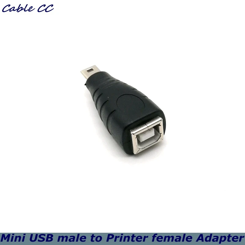 Cable de impresora USB 2,0 B hembra a Mini adaptador USB B / Mini 5P macho de 5 pines, utilizado para conectar teléfonos móviles MP3 MP4 Tablet PC, Etc.